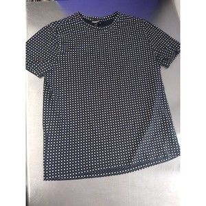 Men's Express shirt black with white & gold dots Large L designer fashion wear